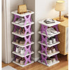 6 Tier Shoe Storage Tower with Folding Design - Mega Cart