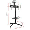 Rolling TV Stand with Wheels for Flat Screens