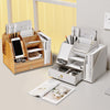 Wooden Desk Stationery Organizer with Phone Holder - Mega Cart
