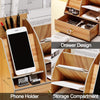 Wooden Desk Stationery Organizer with Phone Holder - Mega Cart