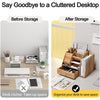 Wooden Desk Stationery Organizer with Phone Holder - Mega Cart