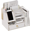 Wooden Desk Stationery Organizer with Phone Holder - Mega Cart