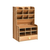 Wooden Desktop Stationery Organizer With 17 Compartment - Mega Cart